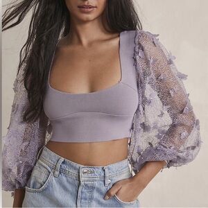 Free People Flutter Crop Top - Lilac